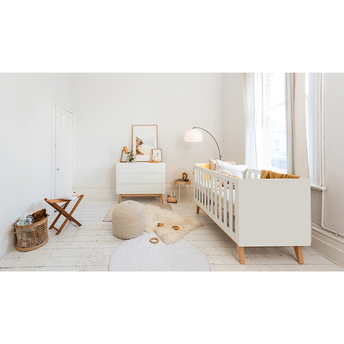 Babyrest 2 Piece White Tommi Cot & Chest of Drawers Set Temple & ster