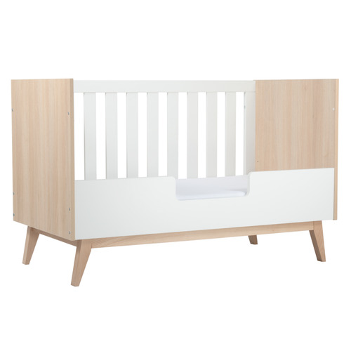 Babyrest 2 Piece White & Naural Tommi Cot & Chest of Drawers Set
