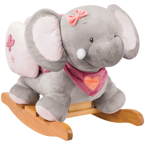Kids Pink Adele The Elephant Rocking Toy