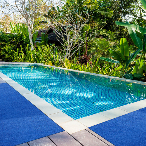 Matfx Blue Vinyl Loop Pool Mat Temple & ster