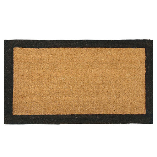 Matfx Black Bordered Coir Doormat Temple & ster