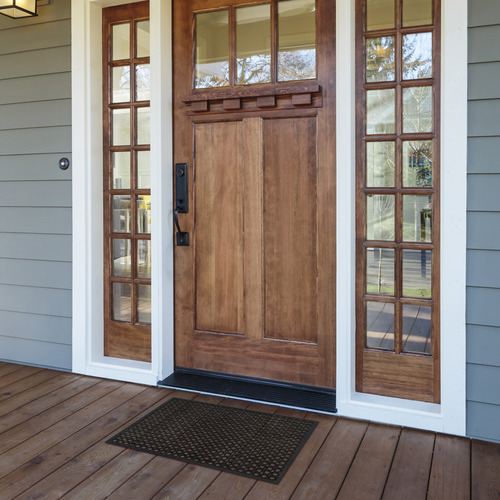 Black Modern Scraper Doormat