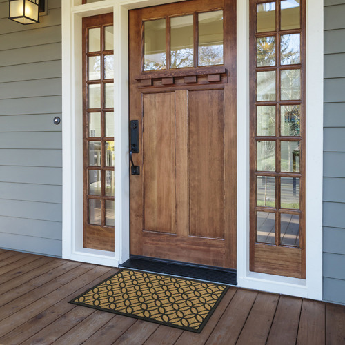 Geometric Faux Coir Doormat