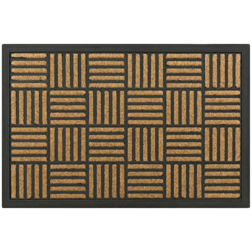 Checks Faux Coir Doormat