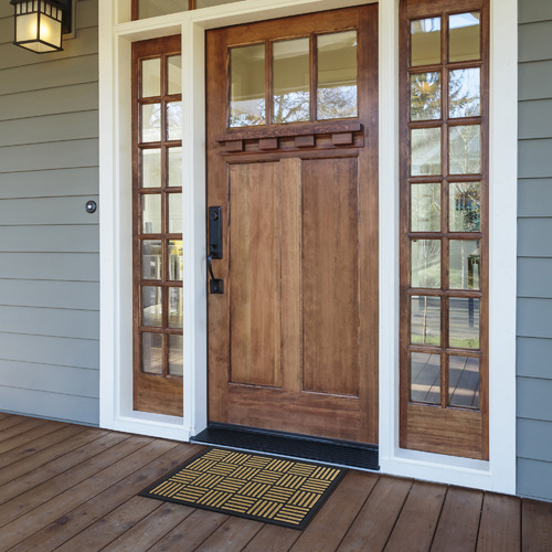 Checks Faux Coir Doormat