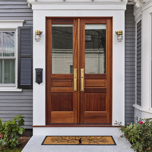 Natural Tree Printed Coir Doormat