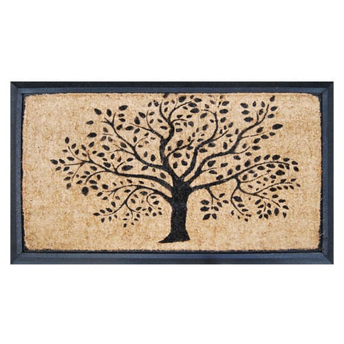 Natural Tree Printed Coir Doormat