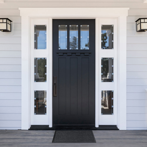 Charcoal Ripple Rubber Doormat