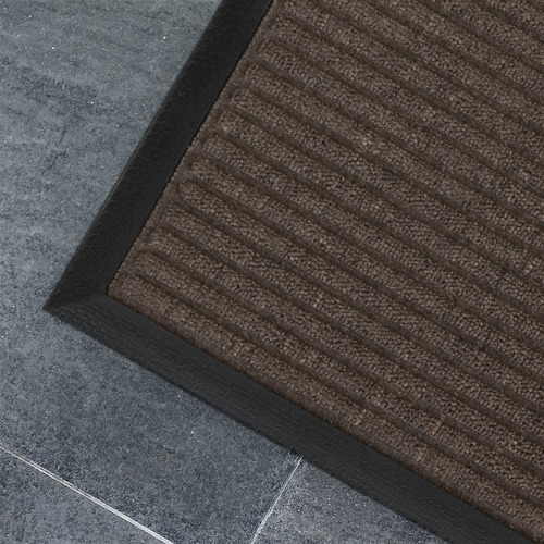 Matfx Brown Ribbed Rubber Doormat Temple & ster