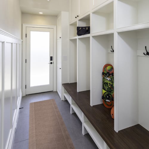 Beige Ribbed Hallway Runner
