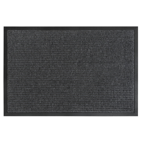 Charcoal Ribbed Rubber Doormat