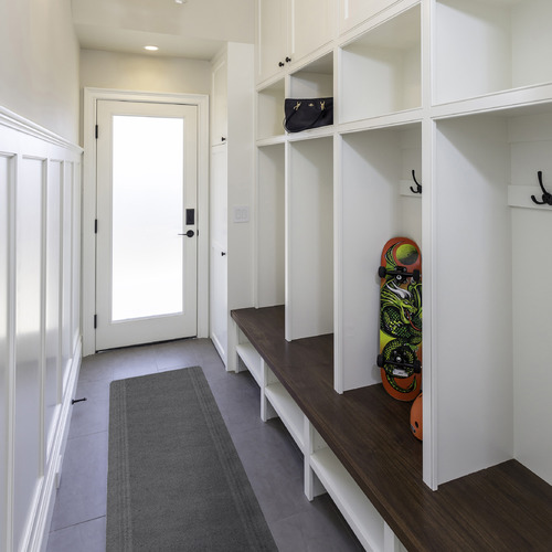 Grey Ribbed Hallway Runner