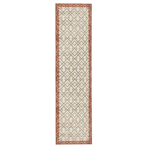 Red Border Tanta Power-Loomed Runner