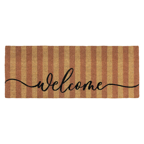 Welcome Stripe Coir Doormat
