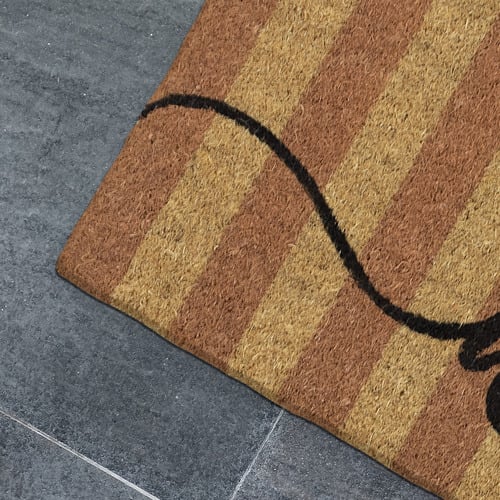 Welcome Stripe Coir Doormat