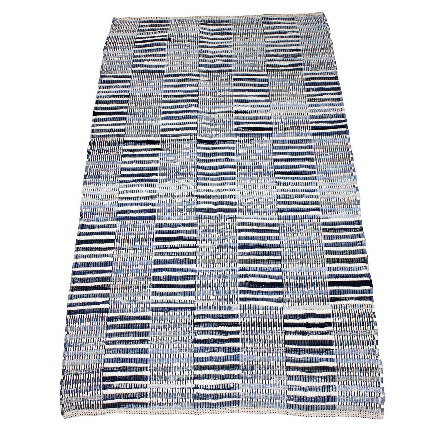 Blue Striped Woven Rug