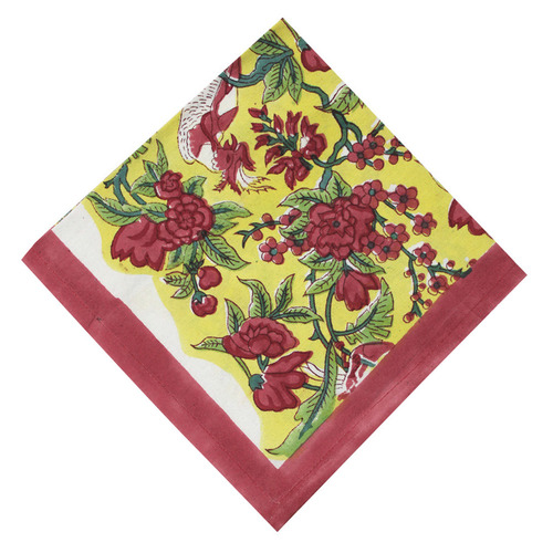 Bohemia&Co Flower Block Anokhi Print Cotton Napkins | Temple & Webster