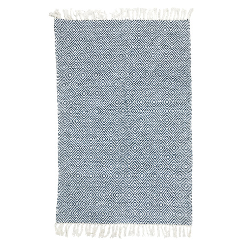 Blue Penny Cotton Kilim Rug
