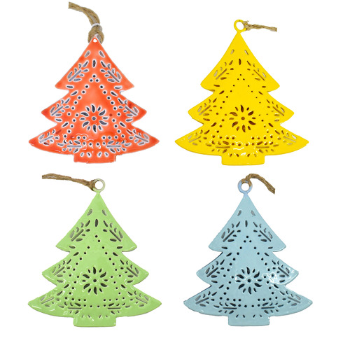 4 Piece Cut Out Metal Trees Wall Décor Set
