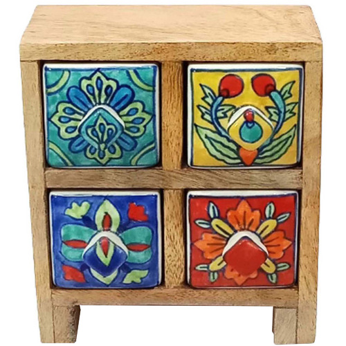 4 Drawer Ceramic Jewellery Box Temple & ster