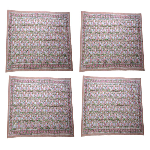 Pink Flowers Cotton Table Napkins