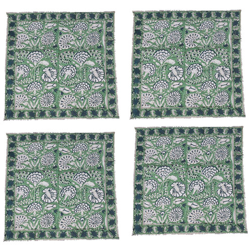 Green Mughal Cotton Napkins Temple & ster