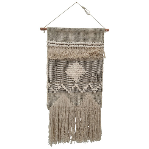 Brown Fringed Cotton Wall Hanging | Temple & Webster