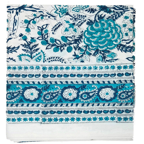 Soft Blue Cotton Tablecloth Temple & ster