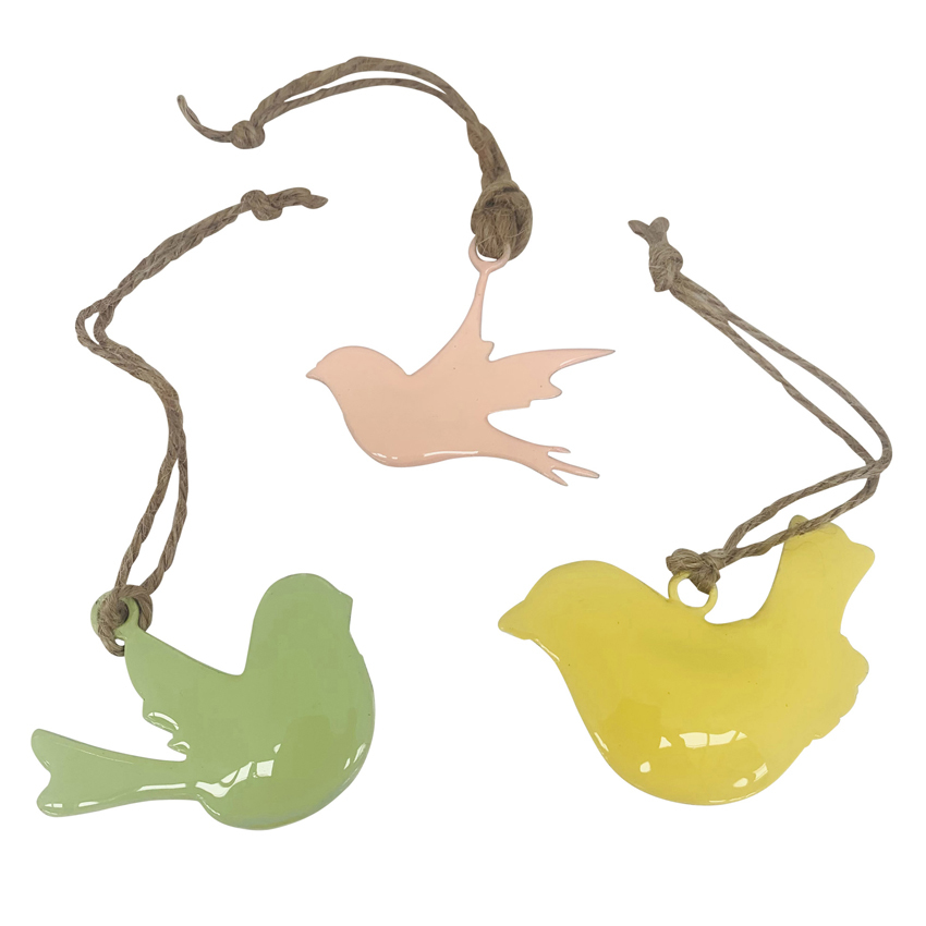 3 Piece Bird Hanging Ornament Set