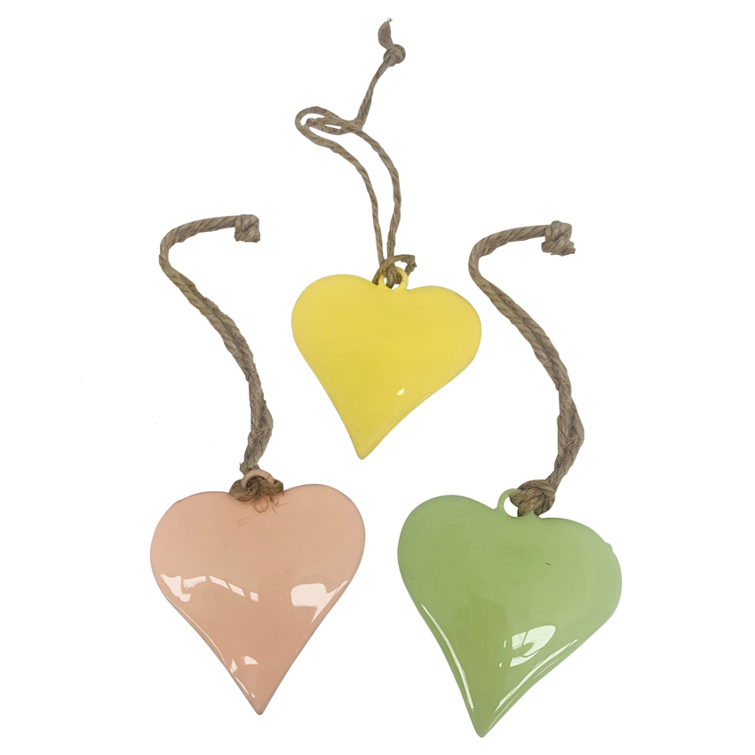 3 Piece Heart Hanging Ornament Set