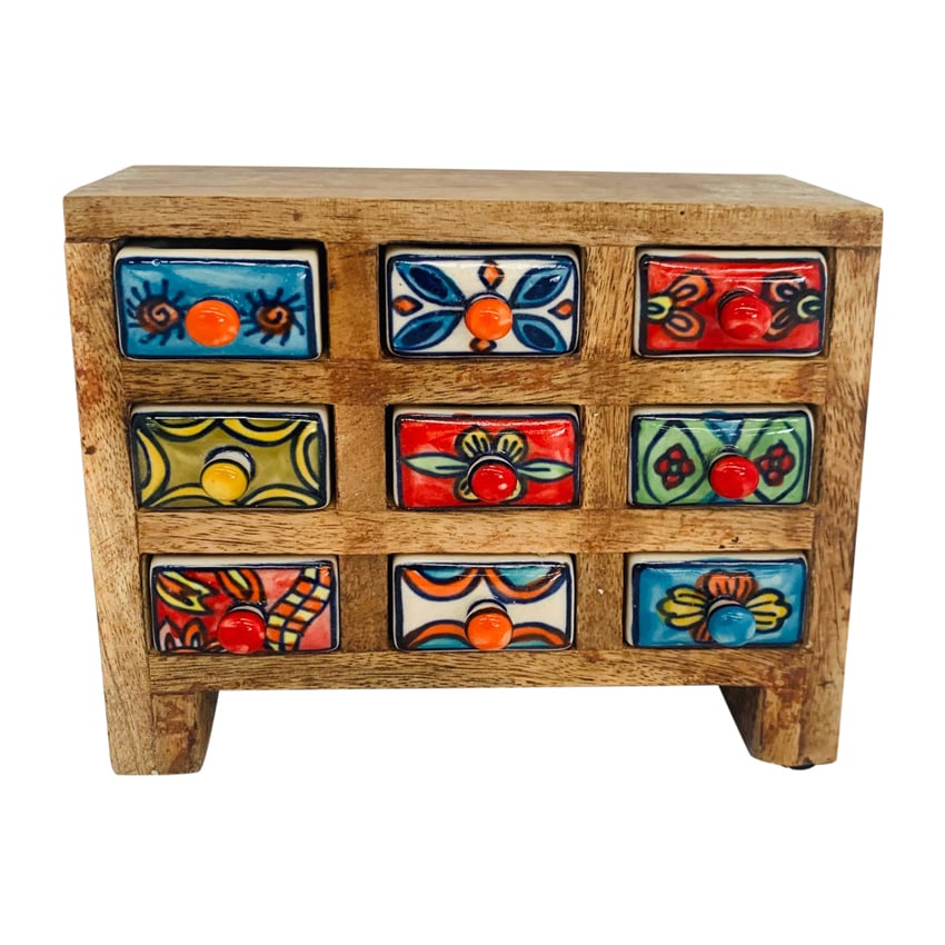 9 Drawer Ceramic Jewellery Box