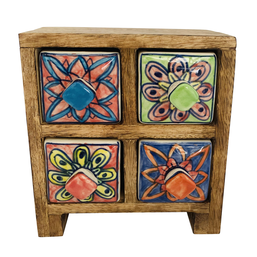 Floral 4 Drawer Jewellery Box