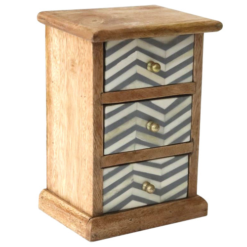 3 Drawer Wooden Trinket Box