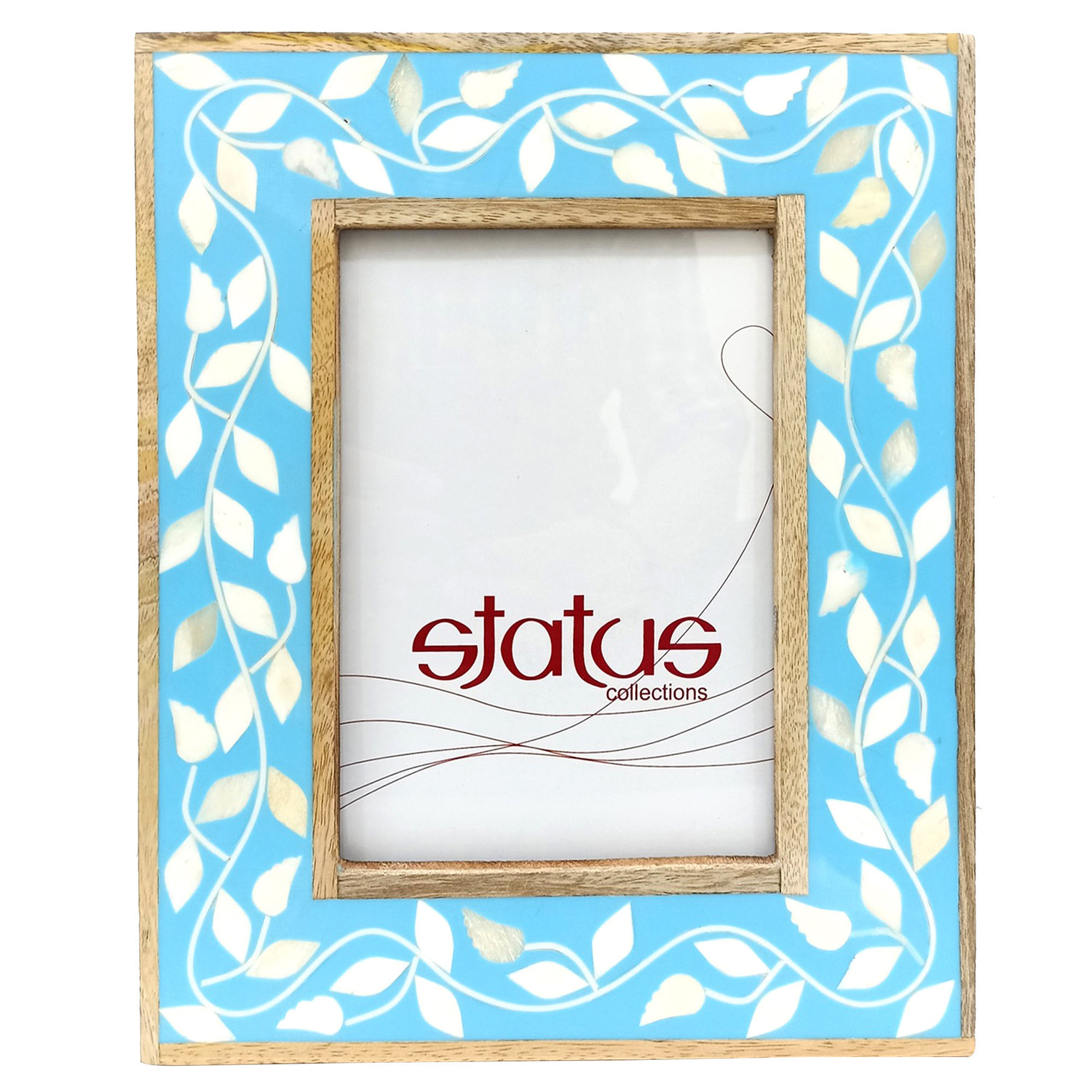 Blue & White Wooden Photo Frame