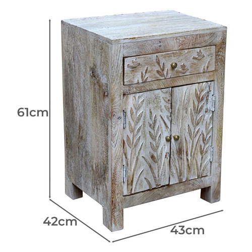 Kassia Mango Wood Bedside Table Temple & ster