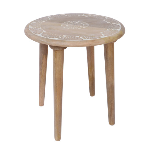 Nevelson Mango Wood Side Table