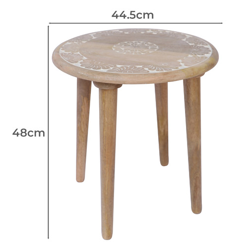 Nevelson Mango Wood Side Table