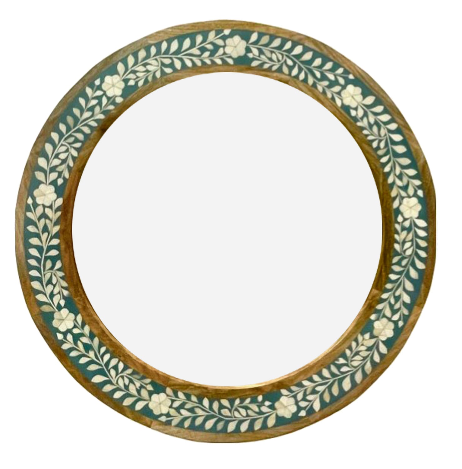 Poppie-Round-Mango-Wood-with-Bone-Inlay-Mirror
