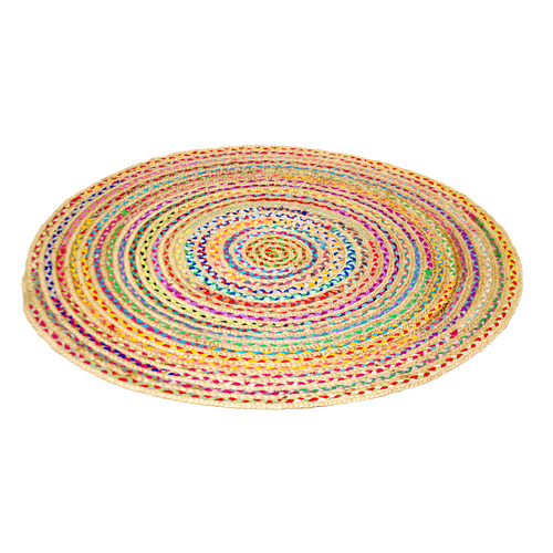 Plaited Hand Made Round Jute Rug