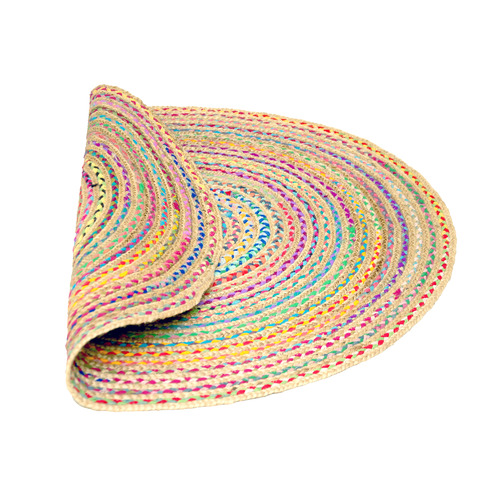 Plaited Hand Made Round Jute Rug