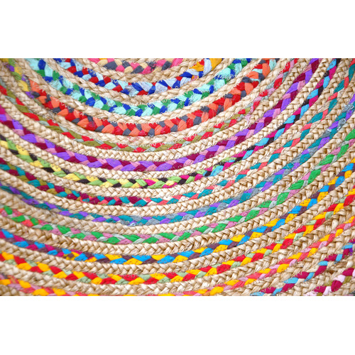 Plaited Hand Made Round Jute Rug