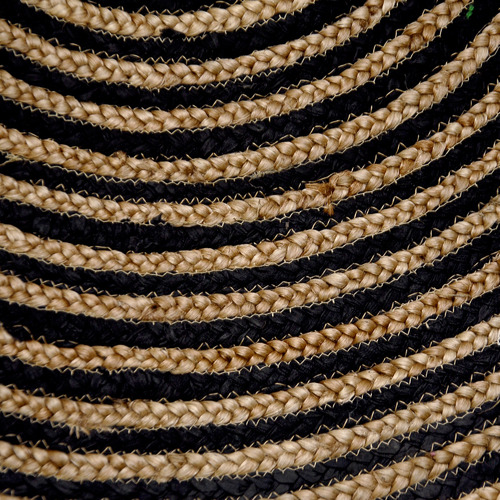 Natural & Black Salvador Hand Made Jute Round Rug