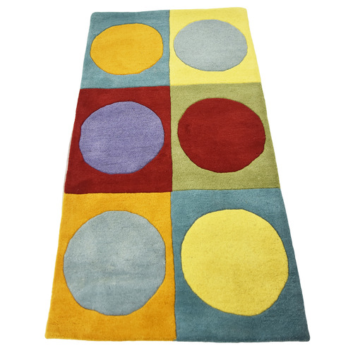 Polkas Hand Made Kids Wool Rug