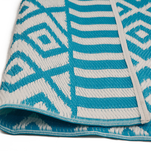 ArtisanDecor Chatai Aquaite Reversible Indoor Outdoor Rug Temple