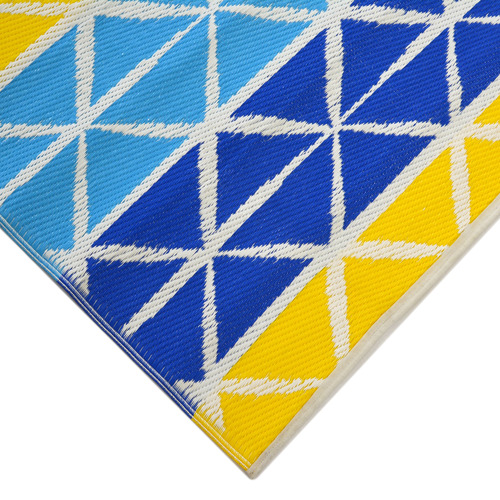 Aqua & Yellow Chatai Classic Reversible Rug