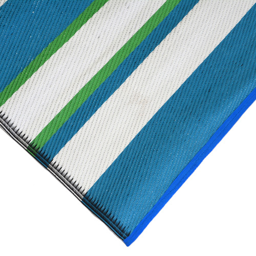 Aqua & White Chatai Classic Reversible Rug