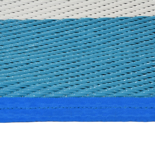 Aqua & White Chatai Classic Reversible Rug