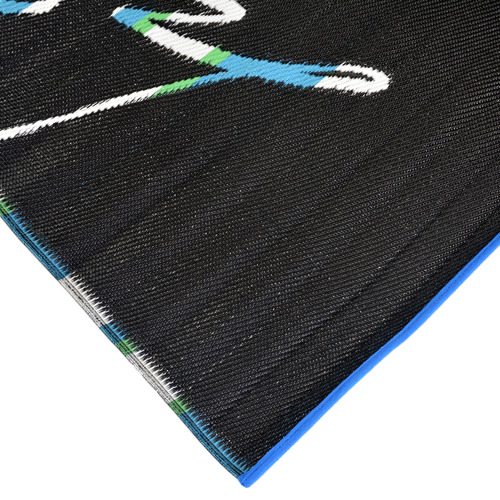 Aqua & White Chatai Classic Reversible Rug