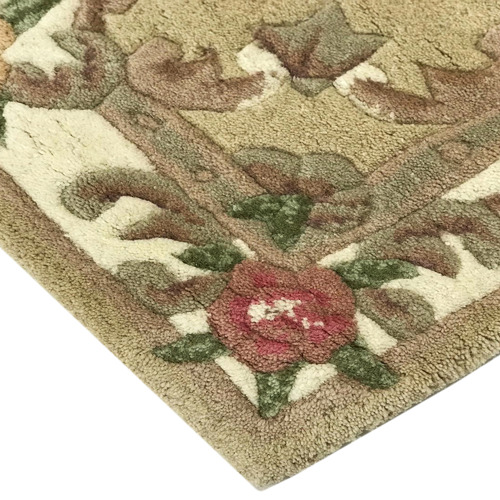 Beige Avolon Hand Woven Wool Round Rug