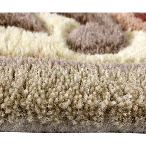 Beige Avolon Hand Woven Wool Round Rug